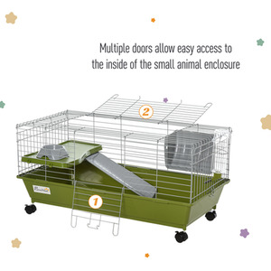 Pawhut Small Animal Cage Hutch - Green by Pawhut