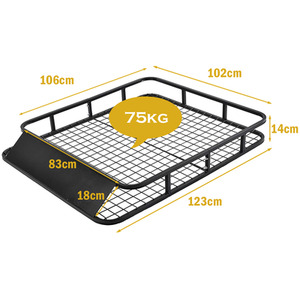 Cargo Roof Rack Basket Car Top Luggage Carrier - Black by Costway