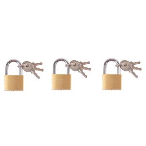 2cm Brass Padlocks Pack of 3 - Brass by Blackspur