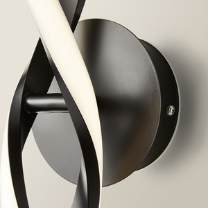 Infinity IP44 Rated Double Twist Integrated LED Wall Ceiling Light - Matte Black by ValueLights
