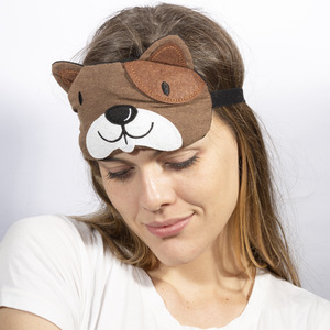 Sleepy Animal Hot and Cold Gel Packs Soothing Eye Mask - Brown / Brown Dog by Ultra