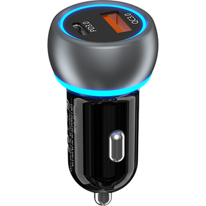 Light Up Duel Car Charger - Black