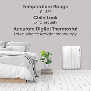Electric Wall Mounted Panel Heater 24hr Timer and Digital Thermostat - White / 1 by Futura