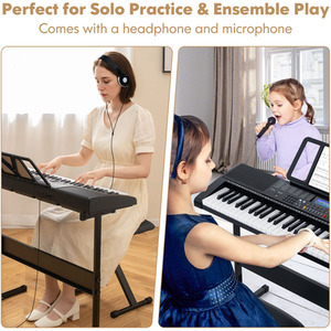 61-Key Portable Electronic Keyboard Piano - Black by Costway