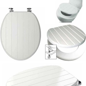 Universal White Groove Toilet Seat - White by Marco Paul
