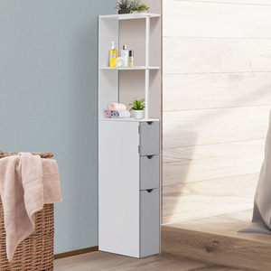 HOMCOM Tall Bathroom Cabinet Bathroom Storage Cabinet with Drawers by HOMCOM