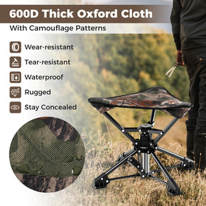 Swivel Hunting Chair Folding Camping Stool by Costway