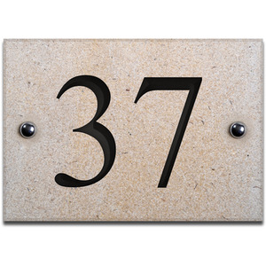 Limestone Number 37 with Infill by The House Nameplate Company
