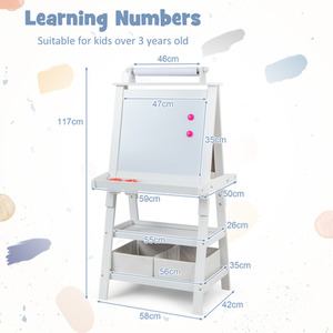 3 in 1 Kids Art Easel - White by Costway