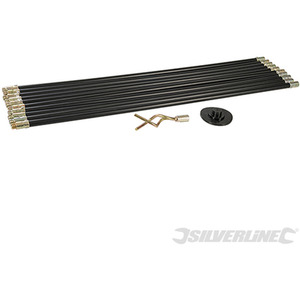 Silverline 12pc Drain Rod Set - Black by Silverline