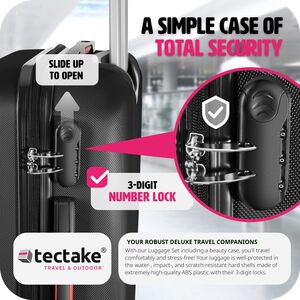 tectake Suitcase Set 4-Piece Pucci - Black by tectake