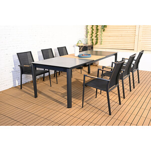 Salerno 7 Piece Dining Set - Black by Malay