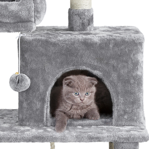 Large Cat Tree with Scratching Posts - Light Grey by Yaheetech