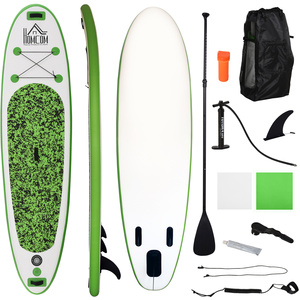 HOMCOM Inflatable Paddle Board Plastic - White, Green by HOMCOM