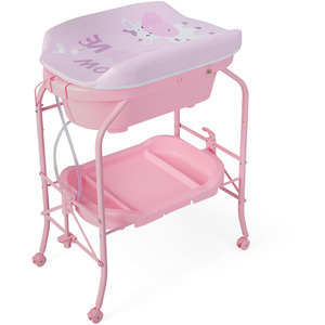 Folding Infant Diaper Changing Table - Pink by Costway