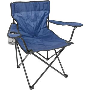 Folding Canvas Camping Chairs - Matt Black - Pack of 4 - Blue by Harbour Housewares