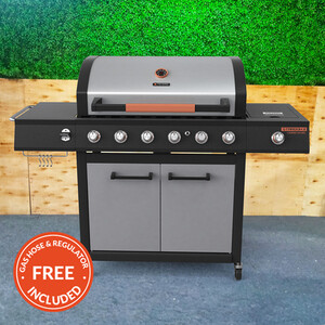 Texas Stardom 6 Burner BBQ - Grey and Black