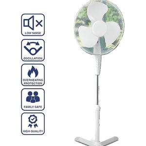 16inch Low Noise Oscillation Pedestal Fan - White by Unbranded
