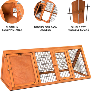 Triangle Wooden Pet Hutch - Large - Wood by Vida Designs