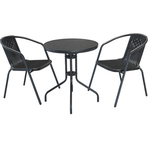 Pisa Bistro Set - Black by Outdoor Essentials