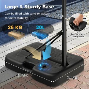 Height Adjustable Basketball Stand - Black by Costway