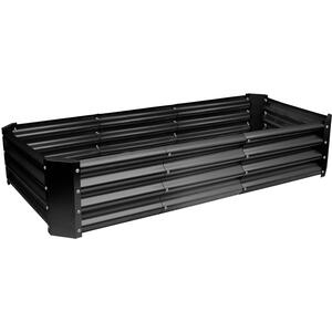 Rectangle Galvanised Steel Raised Garden Bed - 180cm x 90cm - 2pc - Black by Harbour Housewares