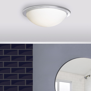 Arwel LED Bathroom Glass Dome Flush Ceiling Light by Litecraft