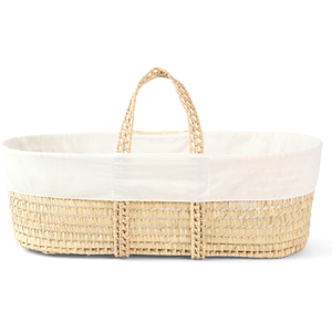 Scandi Palm Moses Basket - Cream by Clair de Lune
