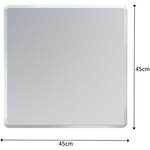 Trafalgar Frameless Square Large Wall Mounted Bathroom Mirror - Glass / 45cm by Showerdrape