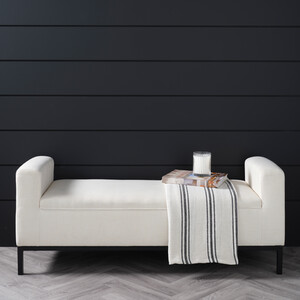 Serena Ivory Bench - Ivory and Black