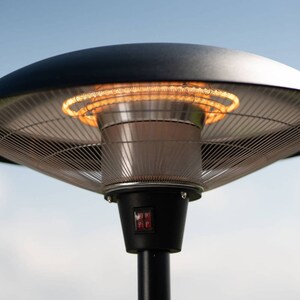 2.1kW IP44 Free Standing Halogen Patio Heater - Black by Primrose