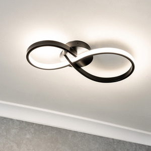 Infinity IP44 Rated Swirl Integrated LED Wall Ceiling Light - Matte Black by ValueLights