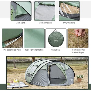 Outsunny 4-5 Adult Pop-up Tent - Green by Outsunny