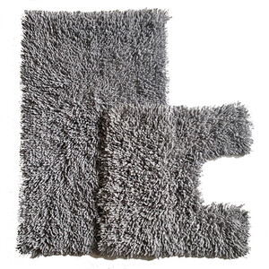 Luxurious Twist Bath Mat Set - Silver