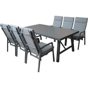 Stowbridge 7 Piece Reclining Dining Set - Grey by Malay