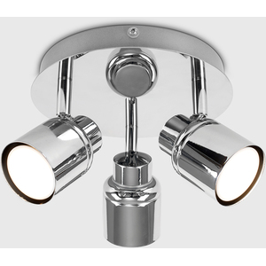 Modern Polished Chrome IP44 Rated 3 Way Round Plate Bathroom Ceiling Spotlight - Silver by ValueLights