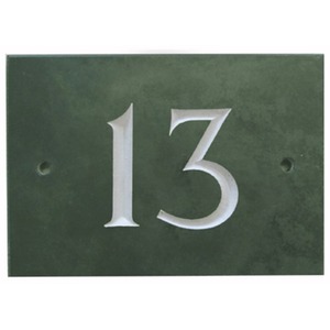 Green Slate House Number 13 - Smoky Green by The House Nameplate Company