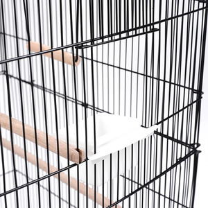 Deluxe Metal Bird Cage with Tray and Handle - Black by Livingandhome