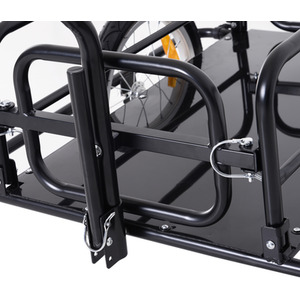 HOMCOM Folding Bicycle Cargo Storage Cart and Luggage Trailer with Hitch Black - Black by HOMCOM
