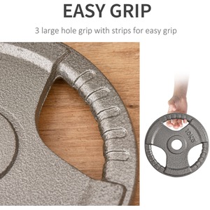 HOMCOM Weight Plates Grip Plate Sets - Silver / 2 by HOMCOM