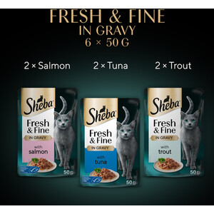 Sheba Fresh and Fine Wet Cat Food - Tuna, Salmon and Trout by Sheba