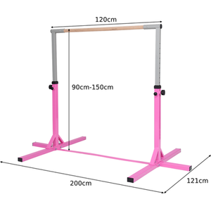 Kids Junior Gymnastics Training Bar - Pink by Costway