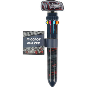 Race Car 10 Colour Ball Pen - Black