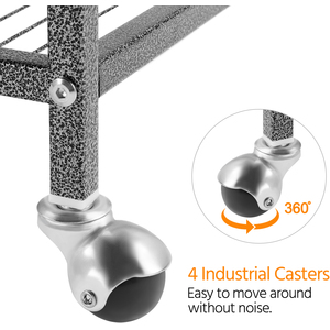 Large Rolling Metal Pet Cage with Detachable Stand - Black by Yaheetech