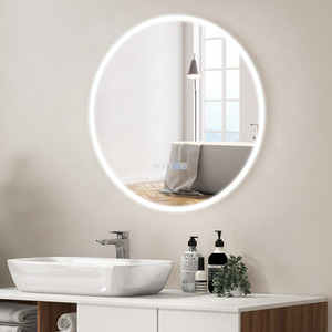 Bathroom LED Round Mirror - Silver by Costway