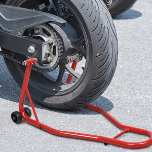 Steel Motorcycle Stand - Red by Costway