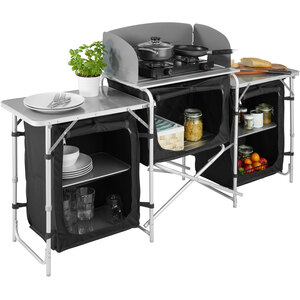 Large Camping Kitchen Station - Black by tectake