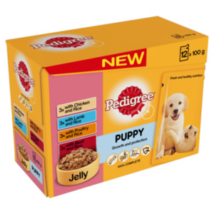 Pack of 12 Pedigree Puppy Jelly Pouches by Pedigree