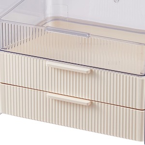 Clear Desktop Makeup Organiser with Two Drawers by komore