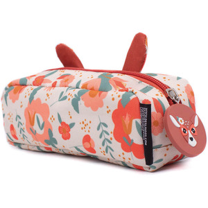 Melimelos the Deer 1-Zip Animal Face Pencil Cas - Red by Les Deglingos